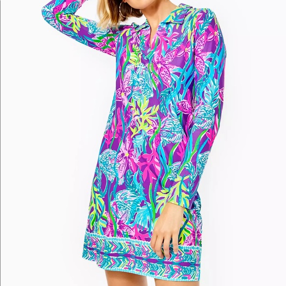 Robe Lilly Pulitzer Andrienne – XS Party All The Tide UPF50+ – Neuve Avec étiquette